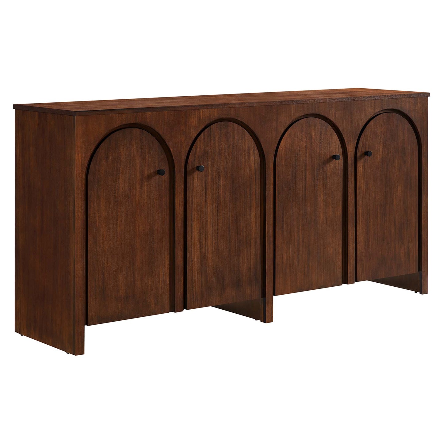 Modway Appia Wood Grain 4-Door Sideboard Storage Cabinet