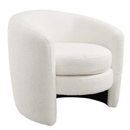 Affinity Upholstered Boucle Fabric Curved Back Armchair By Modway - EEI-6666 | Armchairs | Modishstore - 1