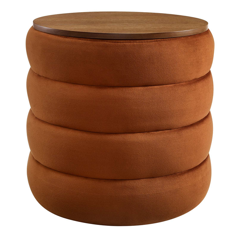 Mezzo Round Performance Velvet Storage Ottoman By Modway - EEI-6684 | Ottomans | Modishstore - 9