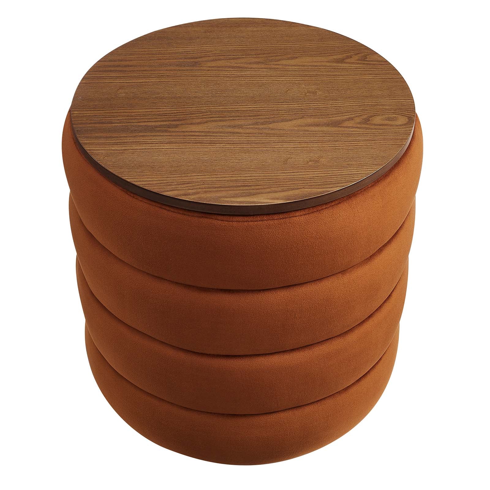 Mezzo Round Performance Velvet Storage Ottoman By Modway - EEI-6684 | Ottomans | Modishstore - 11