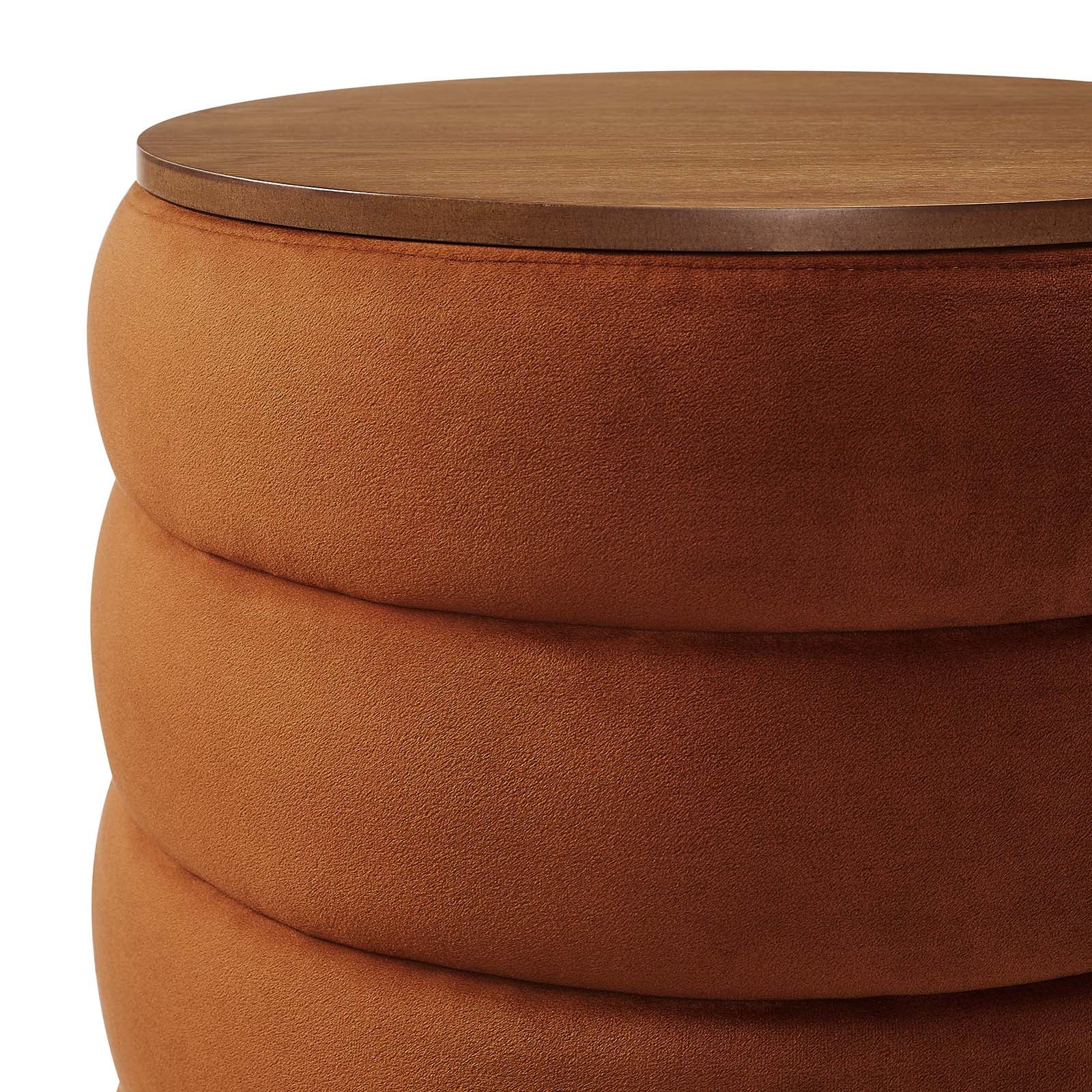 Mezzo Round Performance Velvet Storage Ottoman By Modway - EEI-6684 | Ottomans | Modishstore - 12