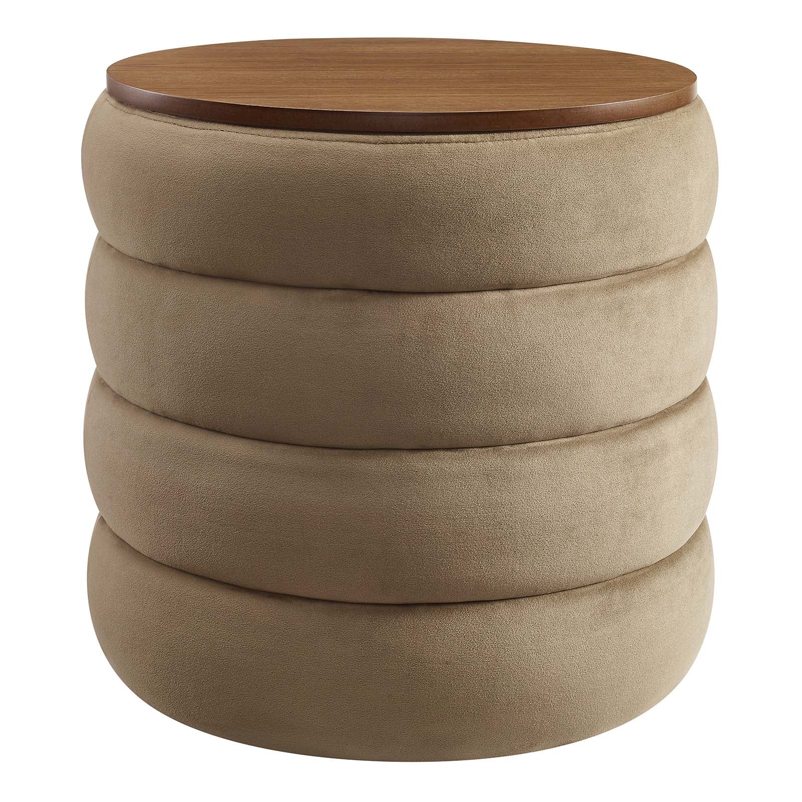 Mezzo Round Performance Velvet Storage Ottoman By Modway - EEI-6684 | Ottomans | Modishstore - 17