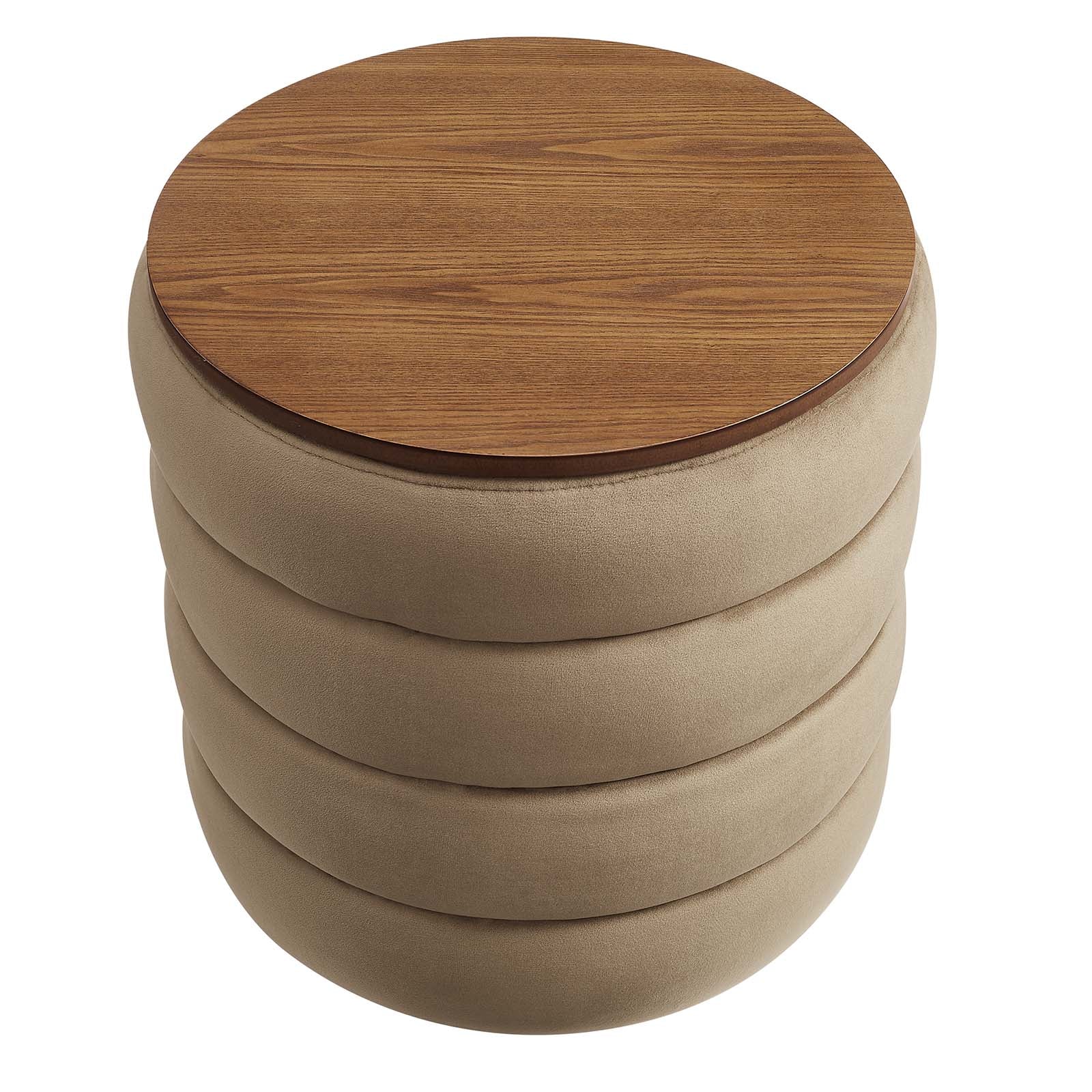 Mezzo Round Performance Velvet Storage Ottoman By Modway - EEI-6684 | Ottomans | Modishstore - 19