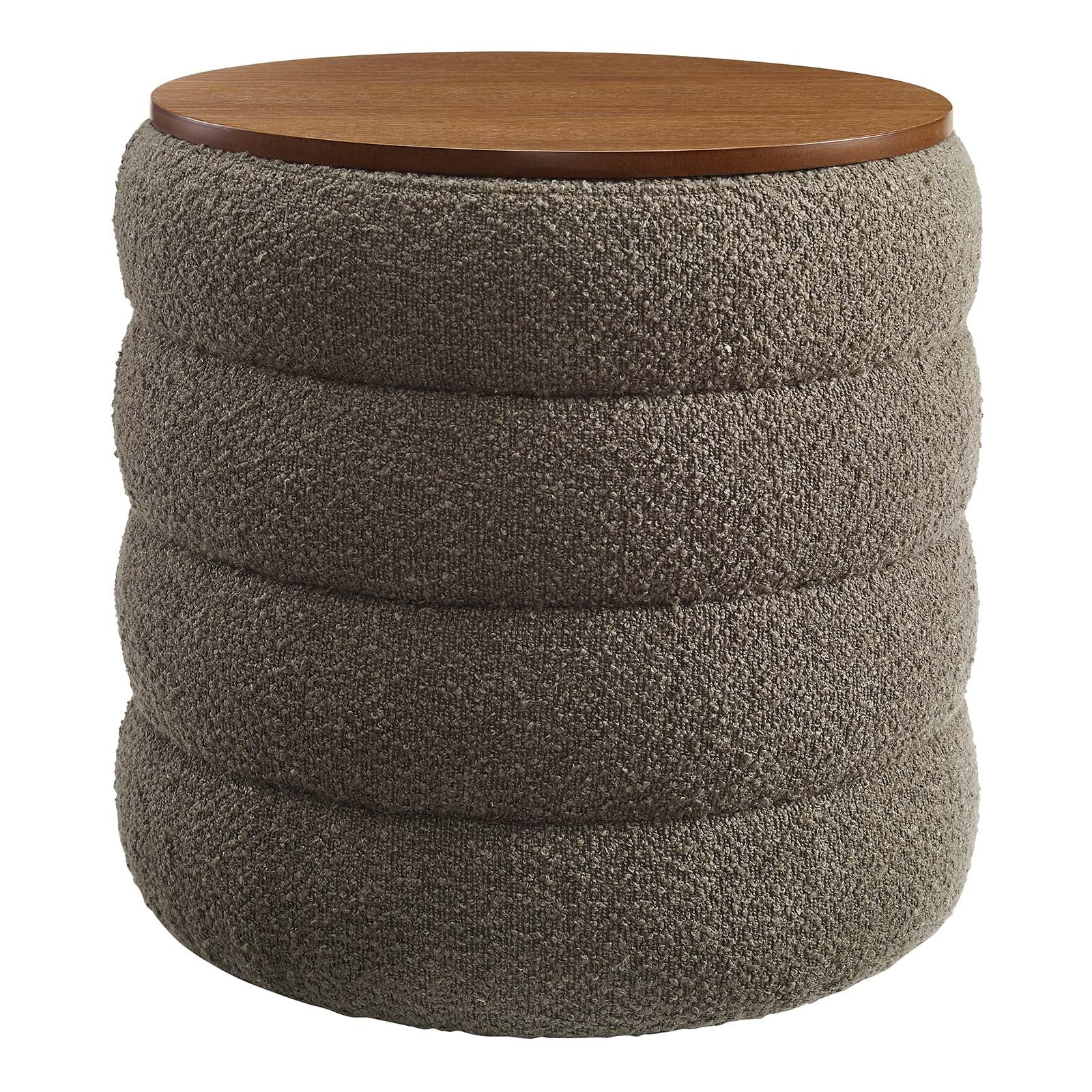 Mezzo Round Boucle Fabric Storage Ottoman By Modway - EEI-6685 | Ottomans | Modishstore - 2