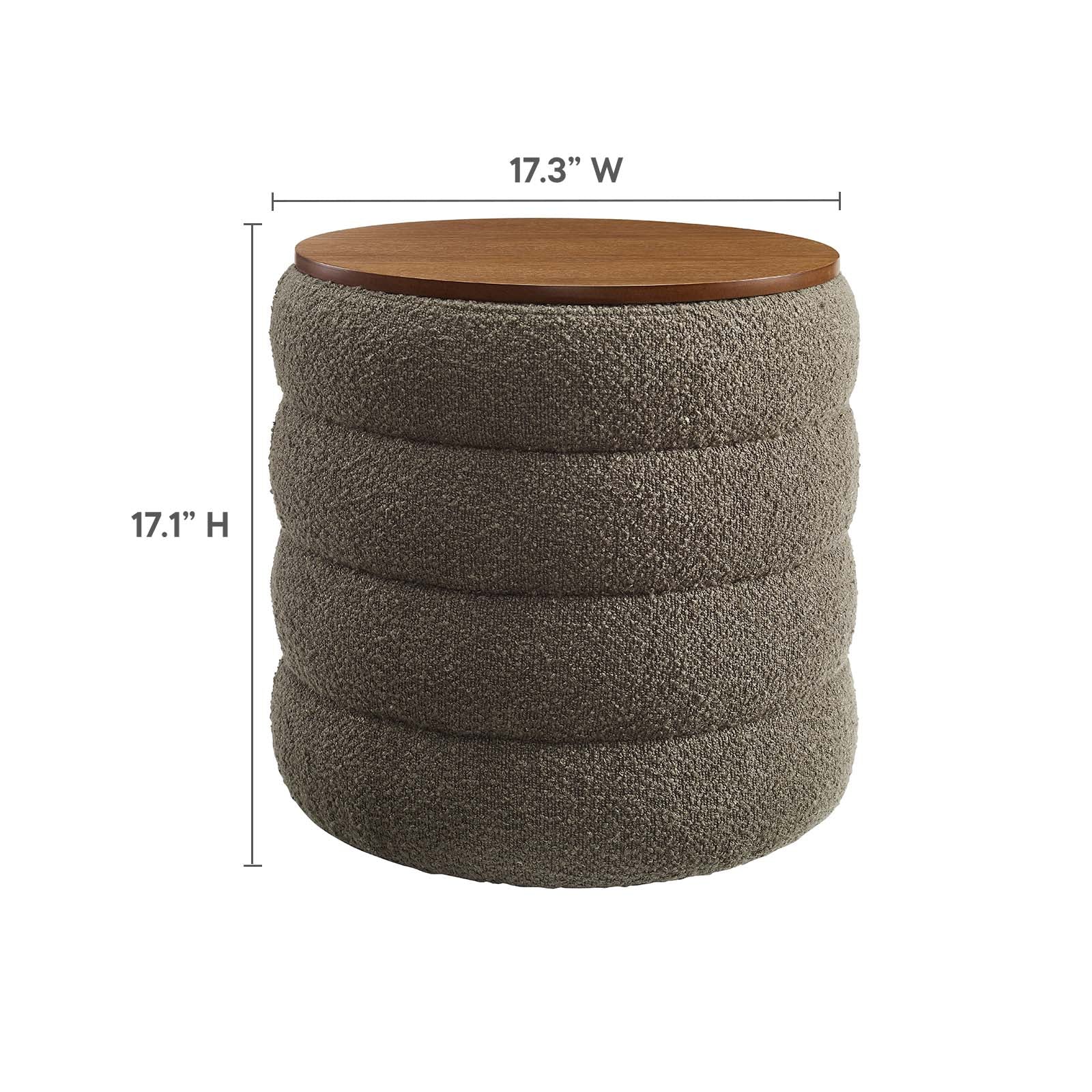 Mezzo Round Boucle Fabric Storage Ottoman By Modway - EEI-6685 | Ottomans | Modishstore - 8