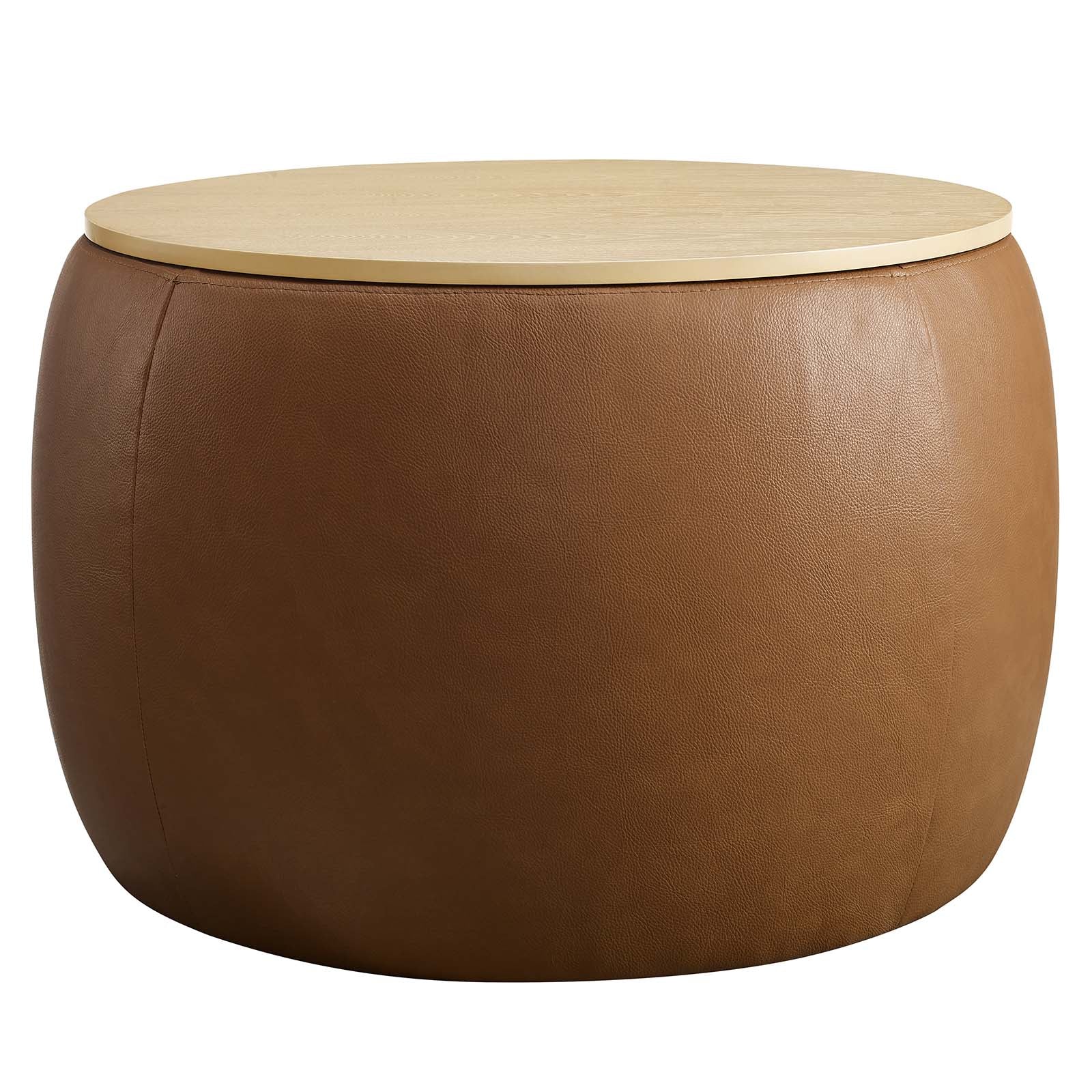 Perla Round Vegan Leather Storage Ottoman By Modway - EEI-6687 | Ottomans | Modishstore - 2