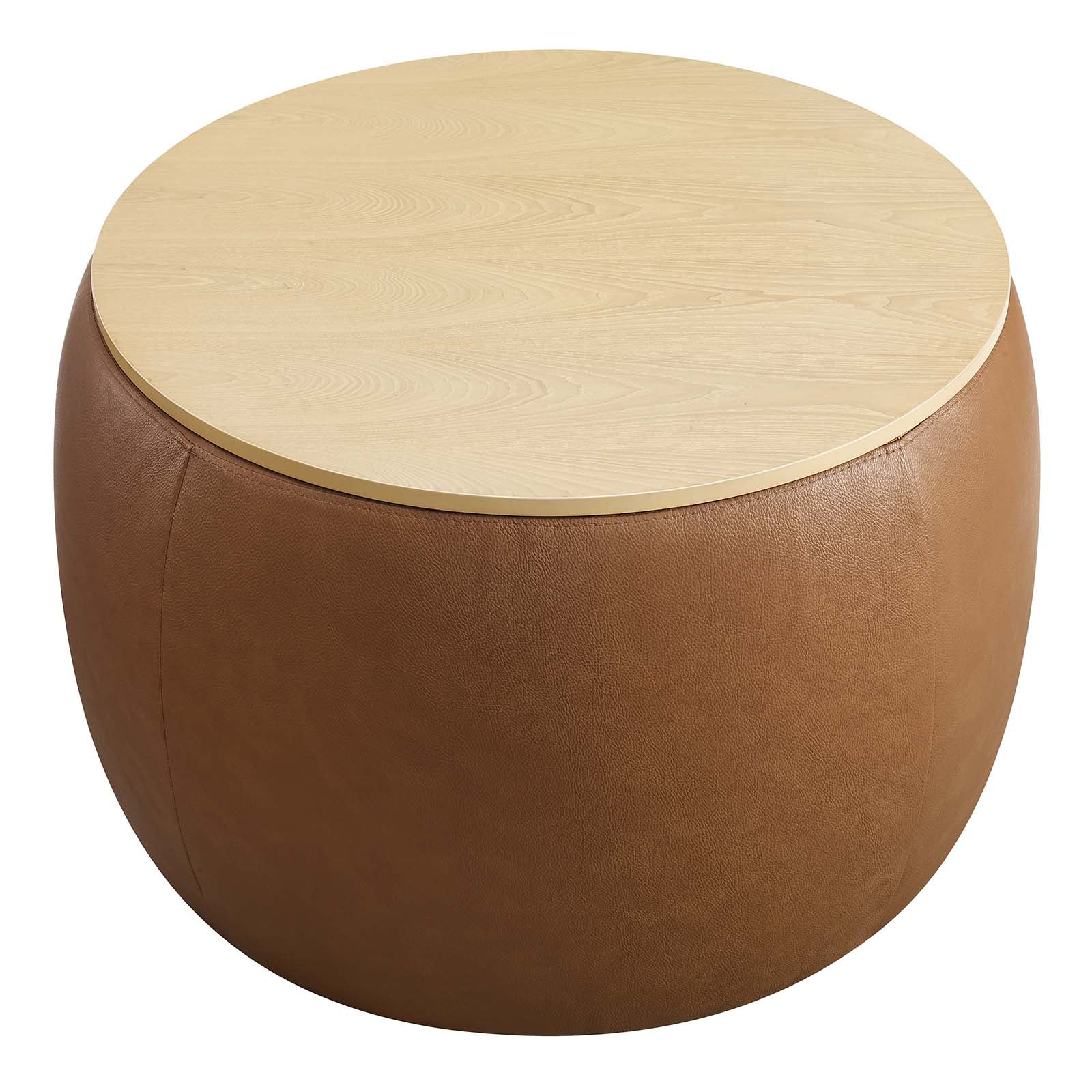 Perla Round Vegan Leather Storage Ottoman By Modway - EEI-6687 | Ottomans | Modishstore - 4