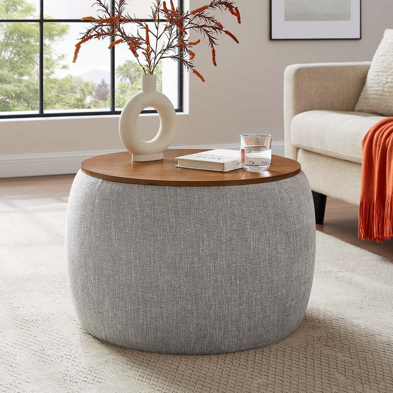 Perla Woven Heathered Fabric Upholstered Storage Ottoman By Modway - EEI-6688 | Ottomans | Modishstore - 1