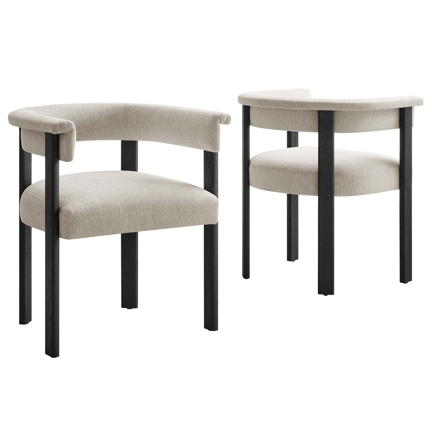 Imogen Woven Heathered Fabric Upholstered Barrel Dining Chairs - Set of 2 By Modway - EEI-6776 | Dining Chairs | Modishstore - 11