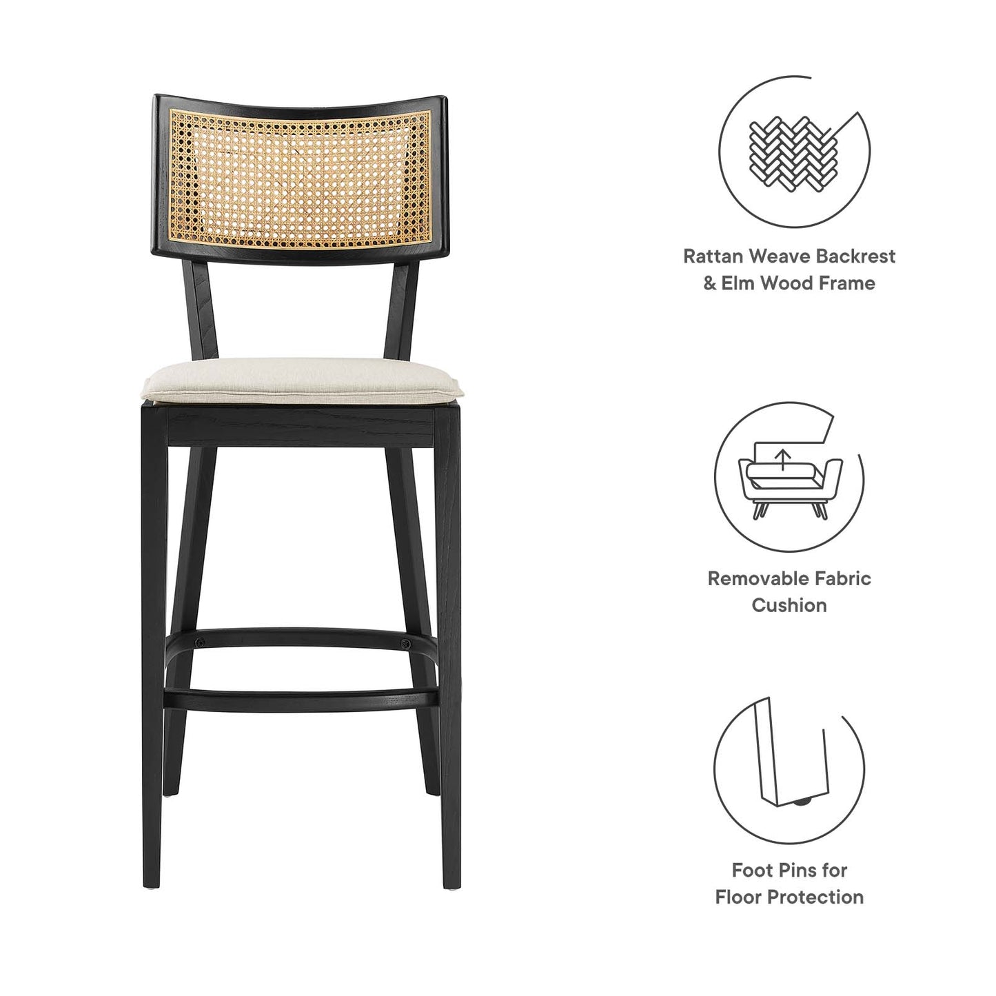 Caledonia Wood Bar Stools - Set of 2 By Modway - EEI-6820 | Bar Stools | Modishstore - 8