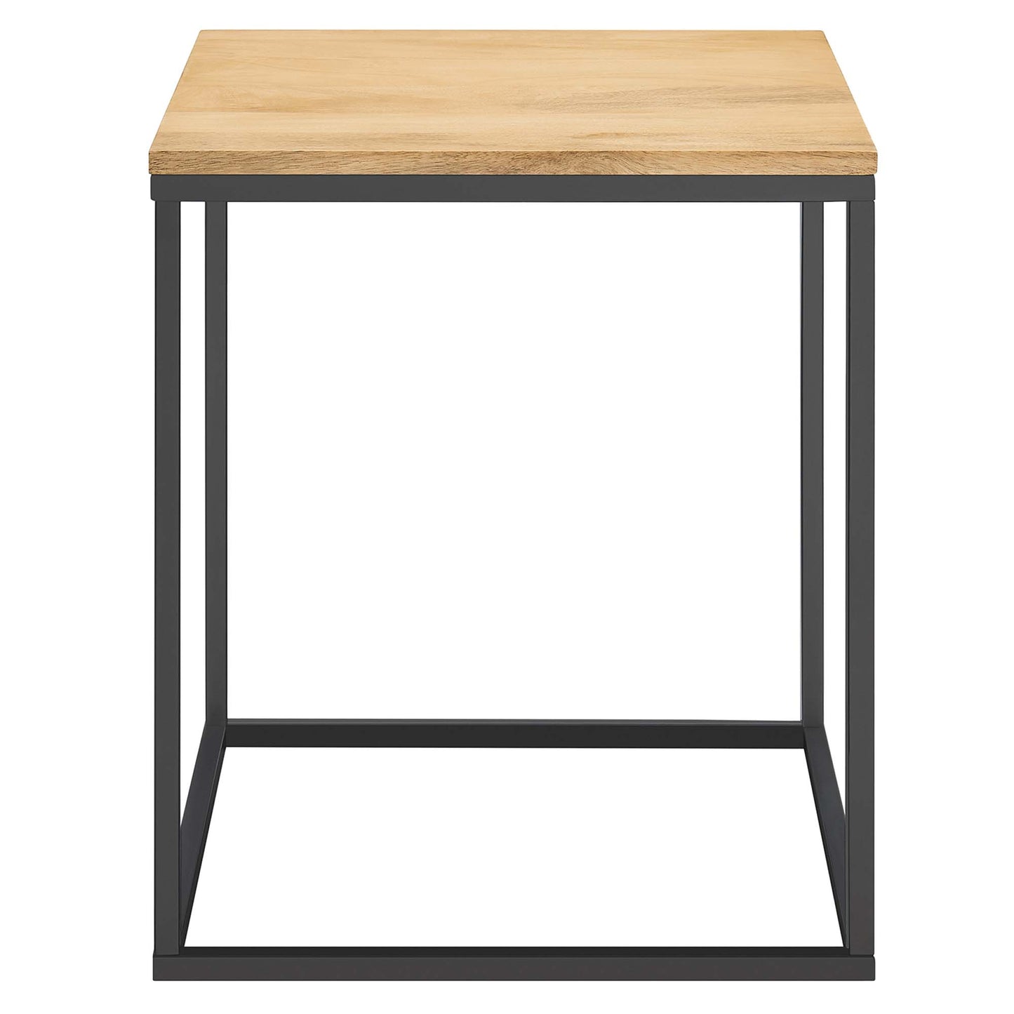 Modway Zora Square Wood and Metal Side Table