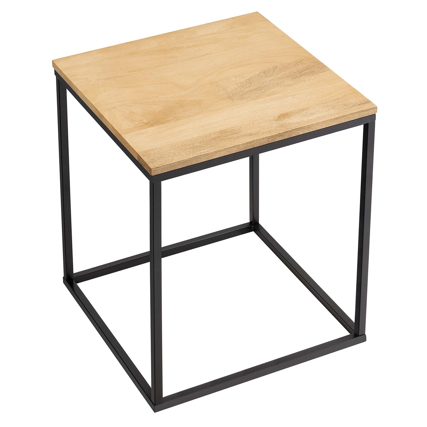 Modway Zora Square Wood and Metal Side Table