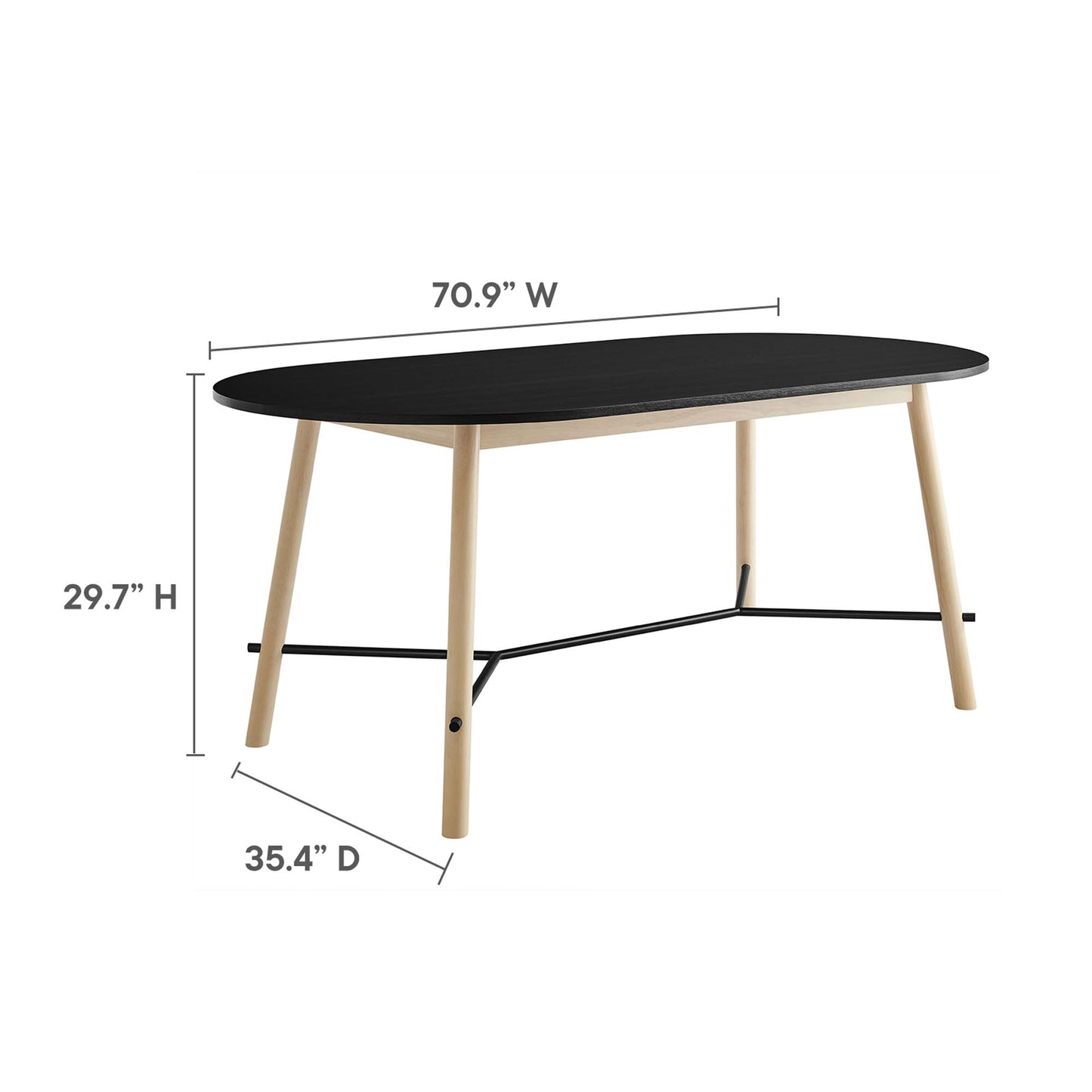 Modway Infuse 71" Wood Grain Dining Table