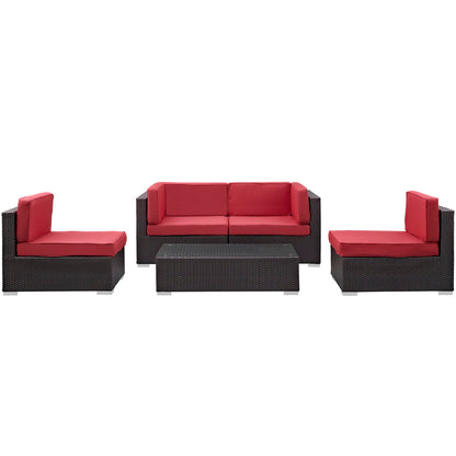 Modway Camfora 5 Piece Outdoor Patio Sectional Set