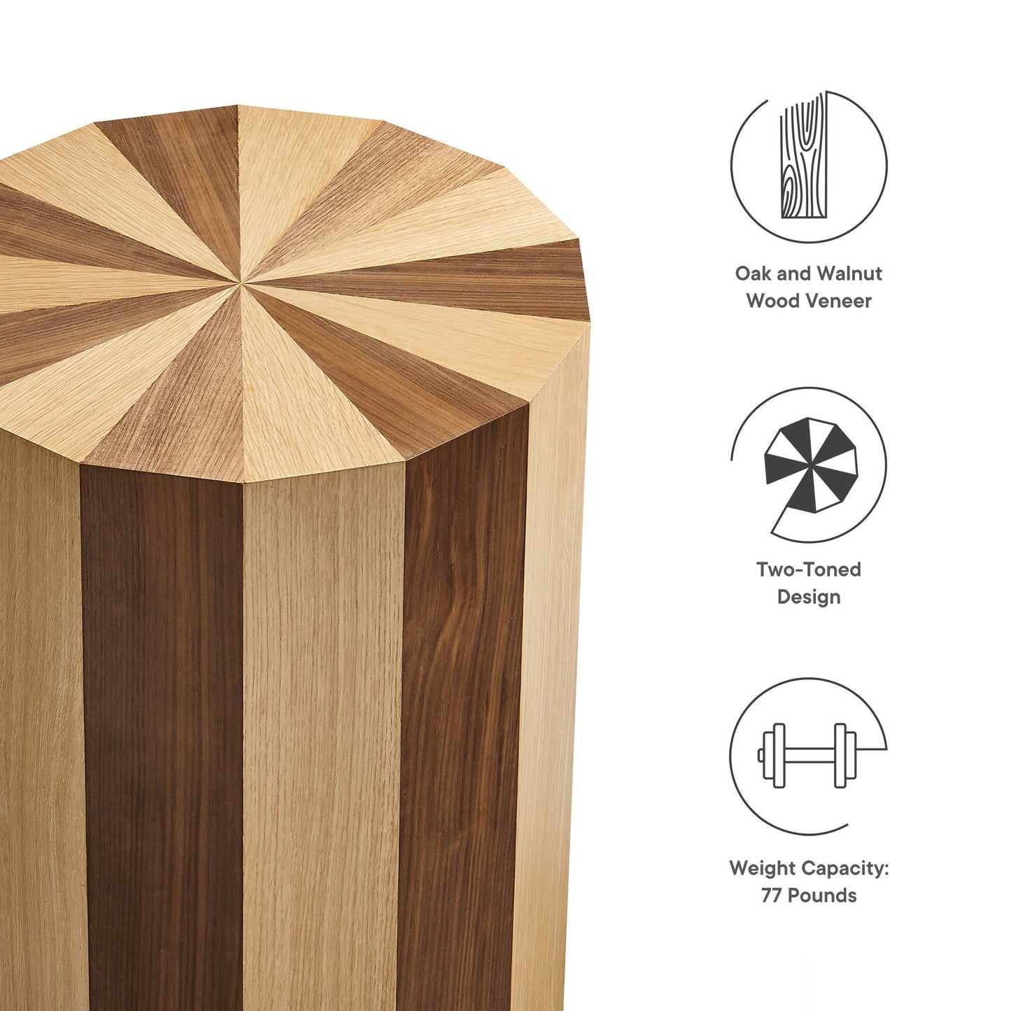 Modway Twirl Two-Toned Wood Veneer Side Table