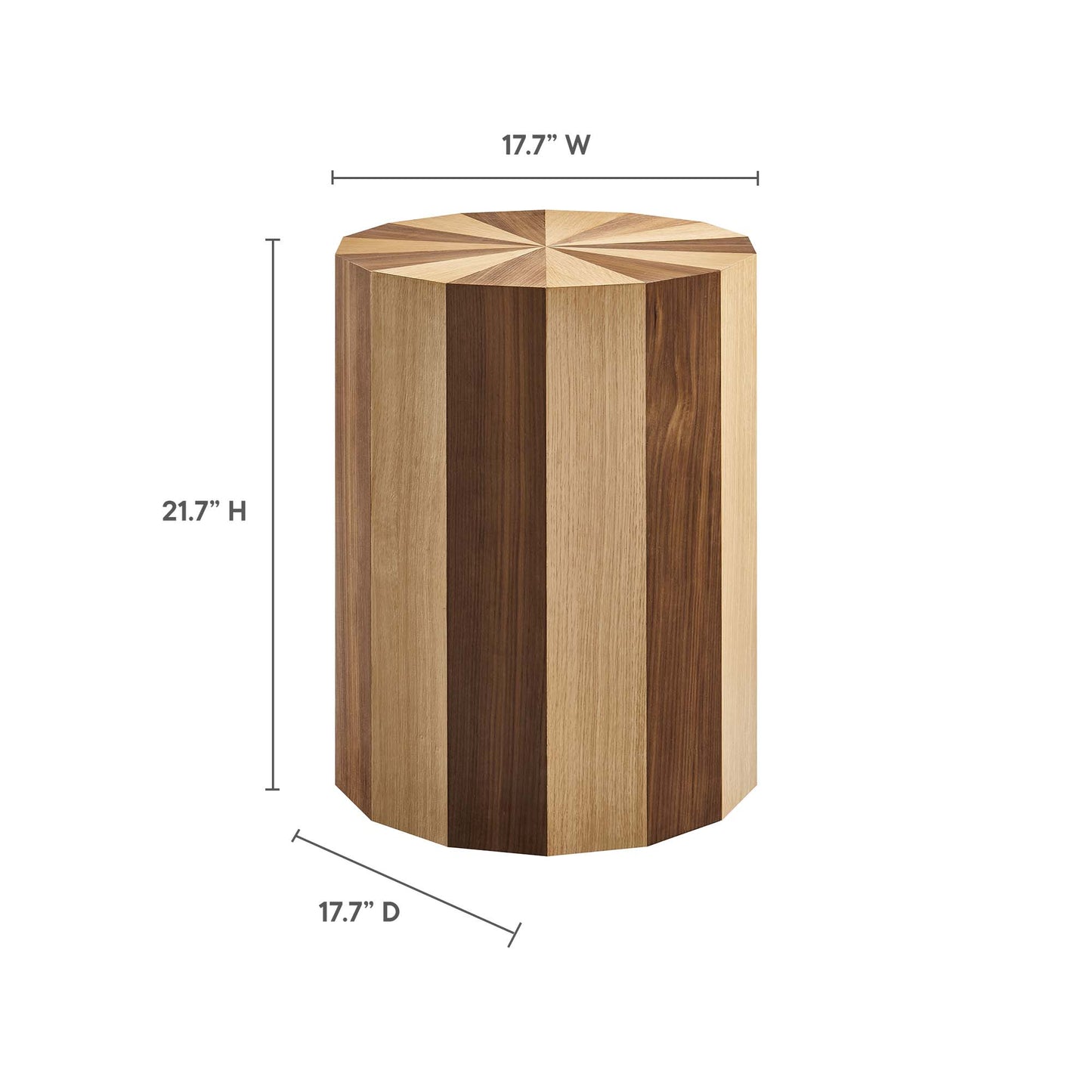 Modway Twirl Two-Toned Wood Veneer Side Table