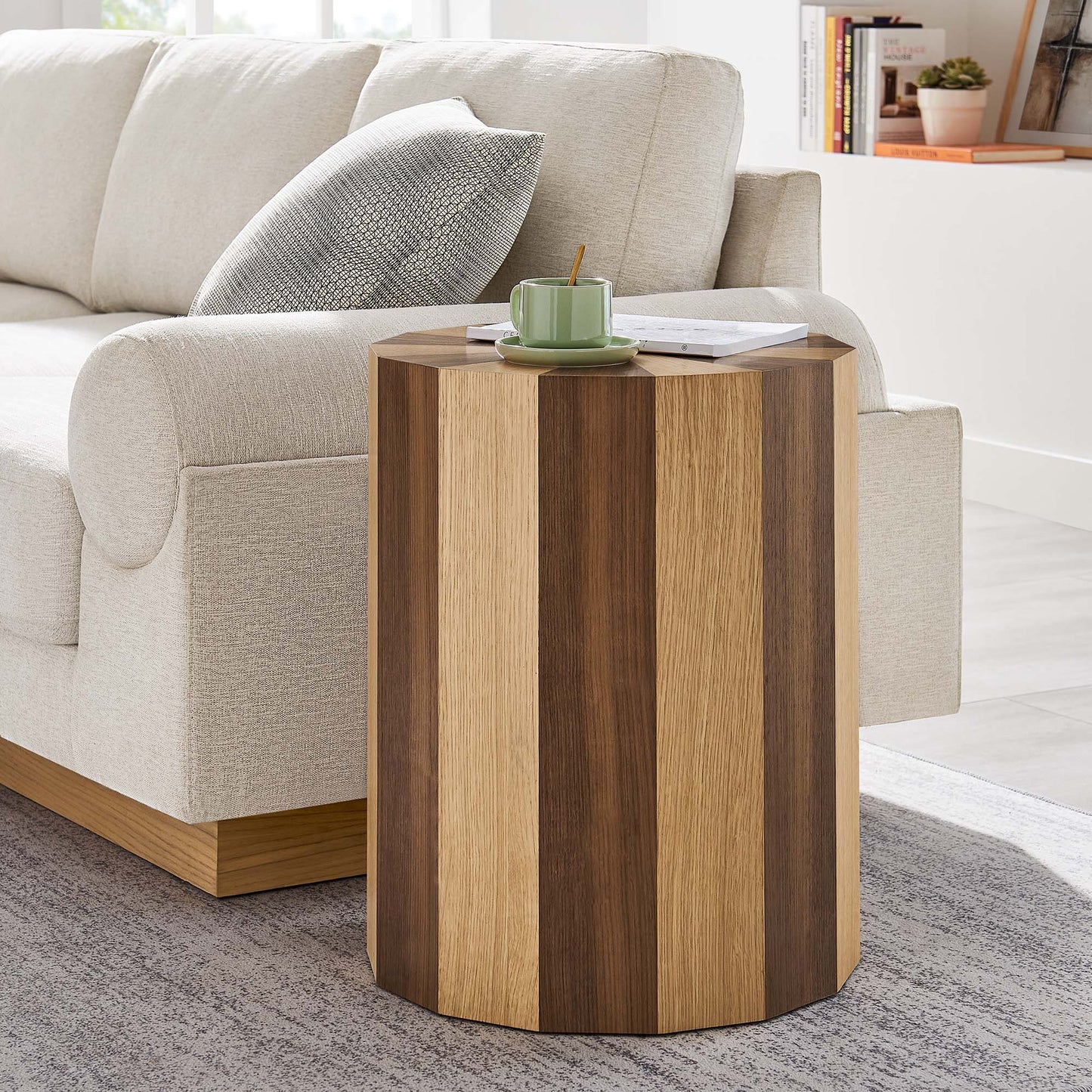 Modway Twirl Two-Toned Wood Veneer Side Table