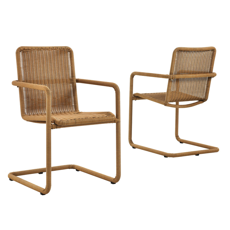 Abacus Outdoor Patio Wicker Dining Chairs Set of 2 by Modway | Dining Chairs | Modishstore - 2