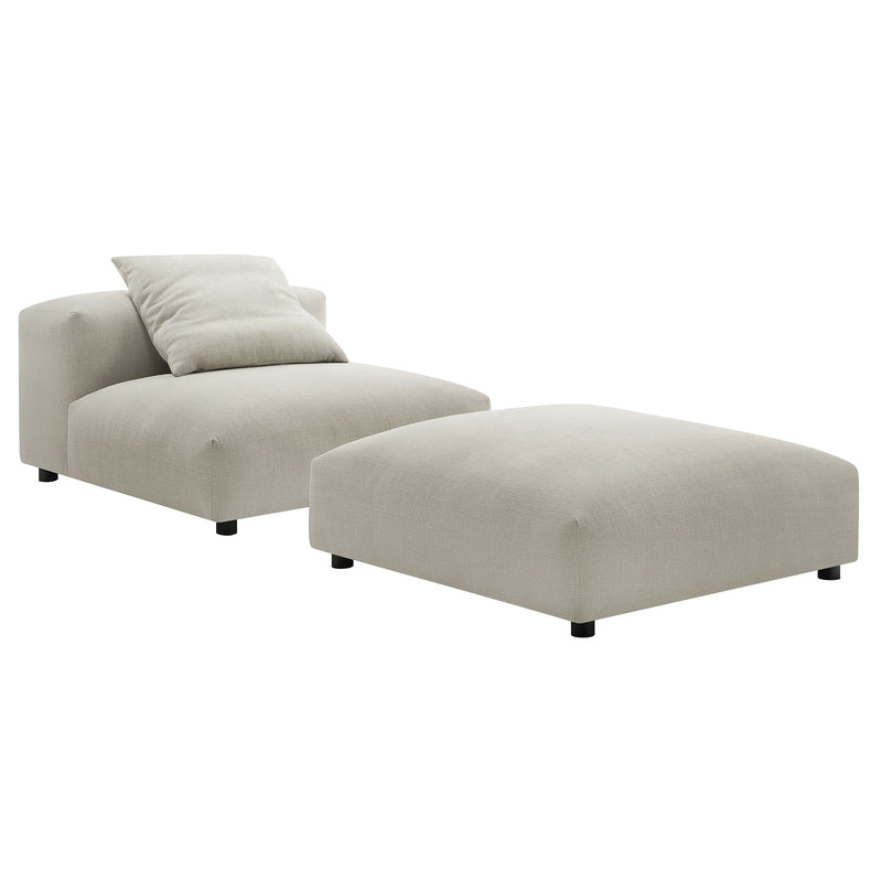 Solace Modular Upholstered Fabric Armless Chair and Ottoman Set by Modway | Sofa Set | Modishstore - 6
