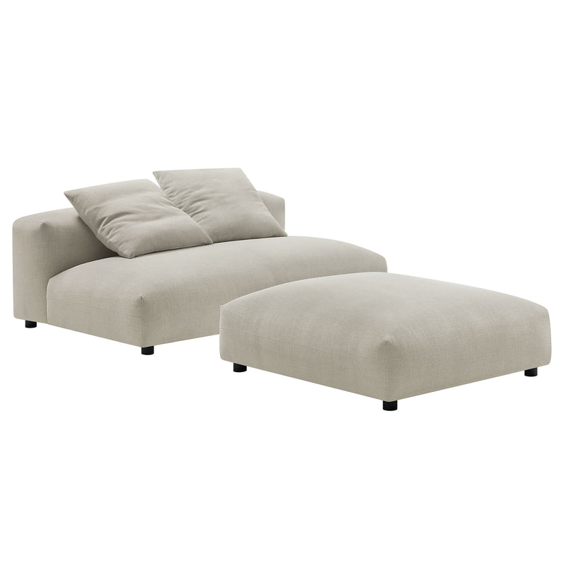 Solace Modular Upholstered Fabric Armless Loveseat and Ottoman Set by Modway | Sofa Set | Modishstore - 6