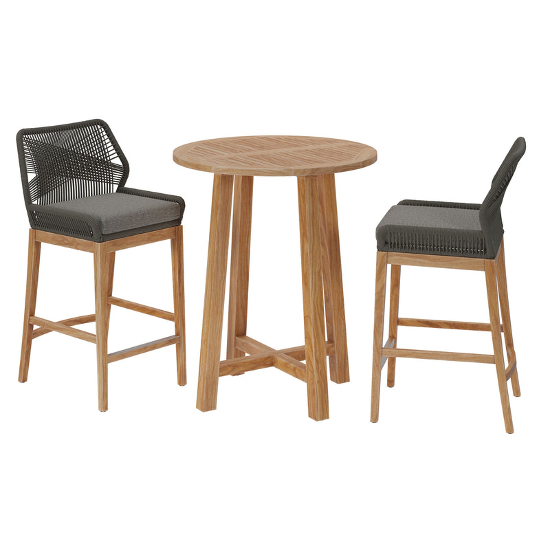 Wellspring 3-Piece Outdoor Patio Teak Wood Bar Set by Modway | Dining Sets | Modishstore - 7