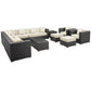 Modway Cohesion 11 Piece Outdoor Patio Sectional Set