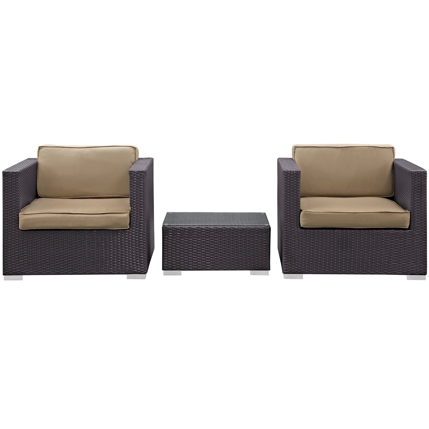 Modway Burrow 3 Piece Outdoor Patio Sofa Set