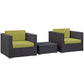 Modway Burrow 3 Piece Outdoor Patio Sofa Set