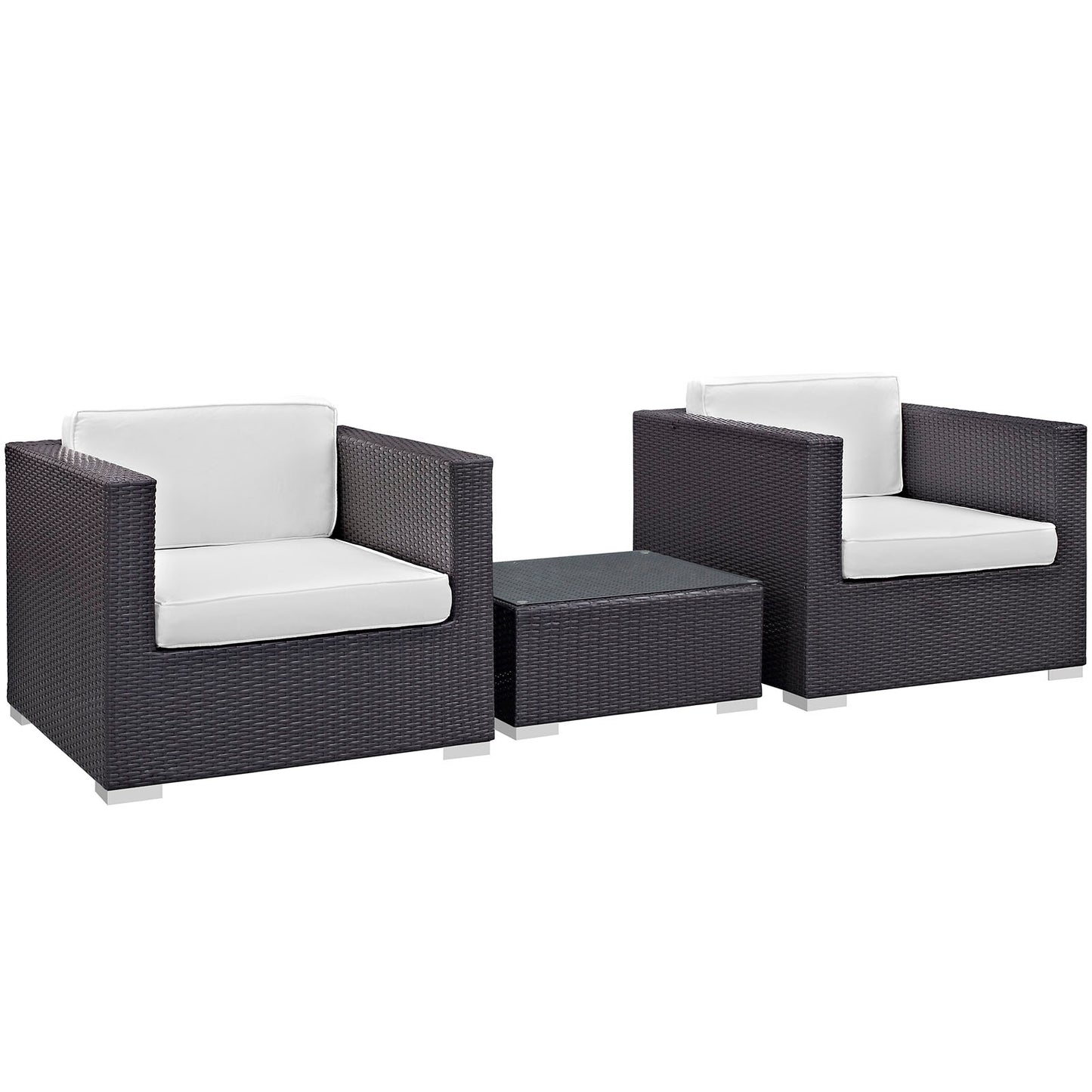 Modway Burrow 3 Piece Outdoor Patio Sofa Set