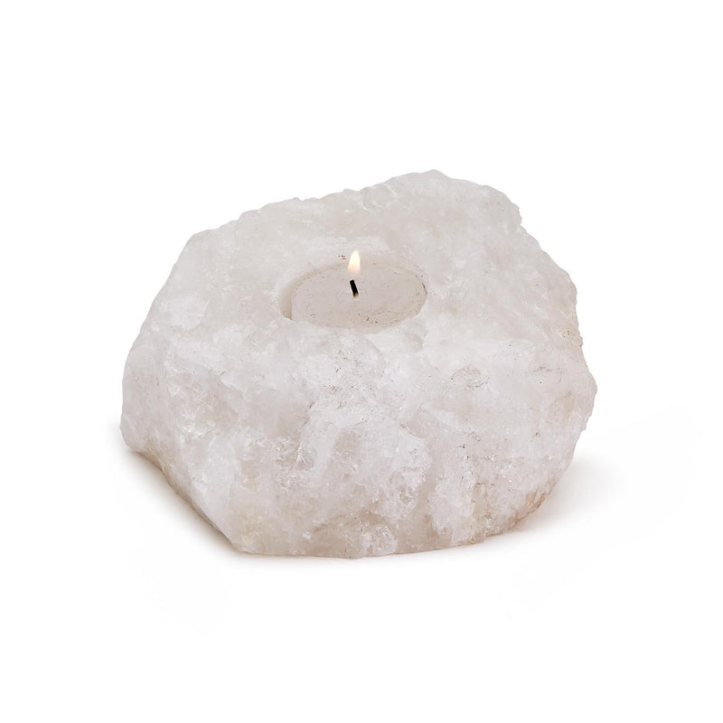 White Quartz Crystal Tealight Candle Holder Set Of 4 By Tozai Home | Candle Holders | Modishstore - 1