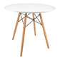 LeisureMod Dover Round Bistro Wood Top Dining Table W/ Natural Wood Eiffel Base | Dining Tables | Modishstore - 7