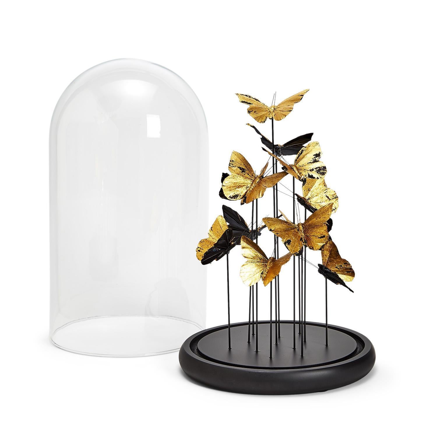 Golden Butterflies in Dome Set Of 4 By Tozai Home | Display Cases | Modishstore - 2