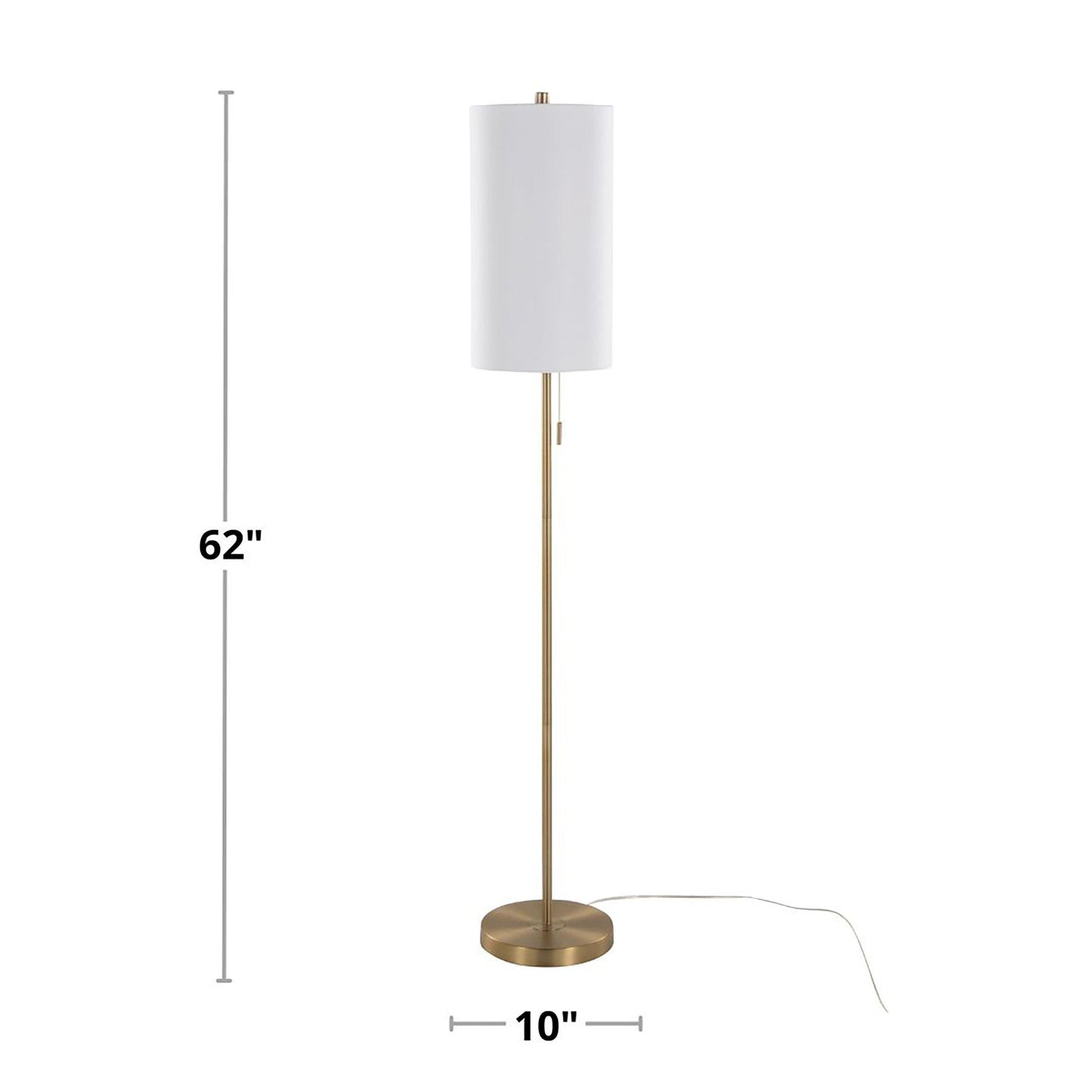 Bounty 62" Metal Floor Lamp By LumiSource - GFS62-BNTY AUW | Floor Lamps | Modishstore - 7