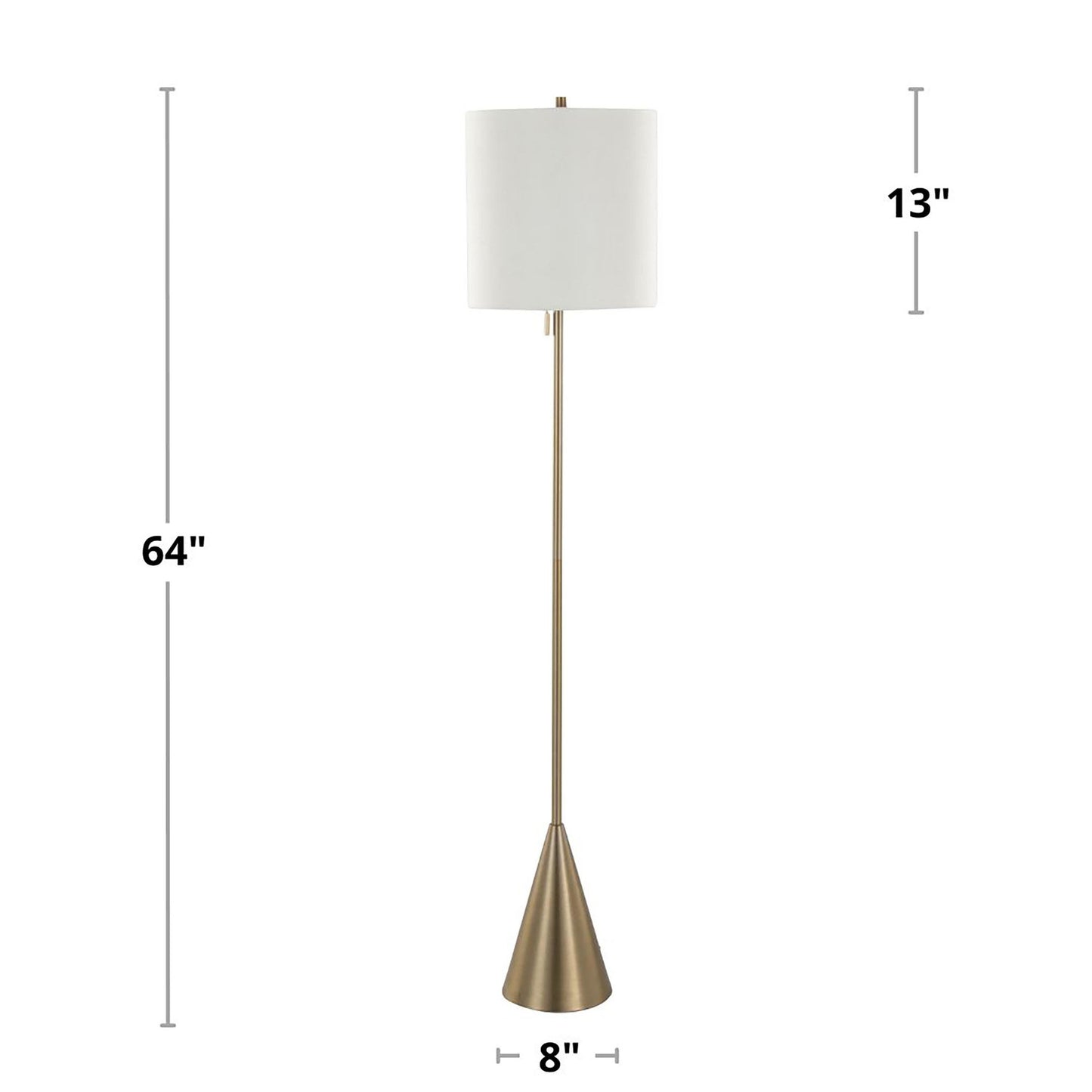 Cone 64" Metal Floor Lamp By LumiSource - GFS64-CONE AUW | Floor Lamps | Modishstore - 7