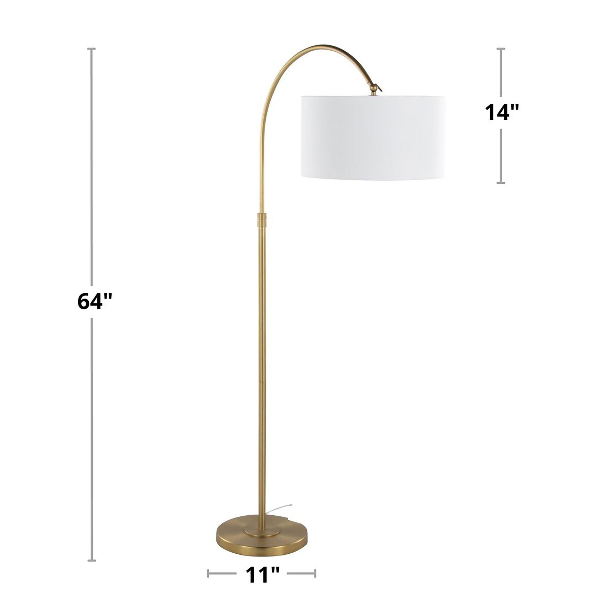 Salon Reader 63" Metal Floor Lamp By LumiSource - GFS64-SLNRDR AUW | Floor Lamps | Modishstore - 7