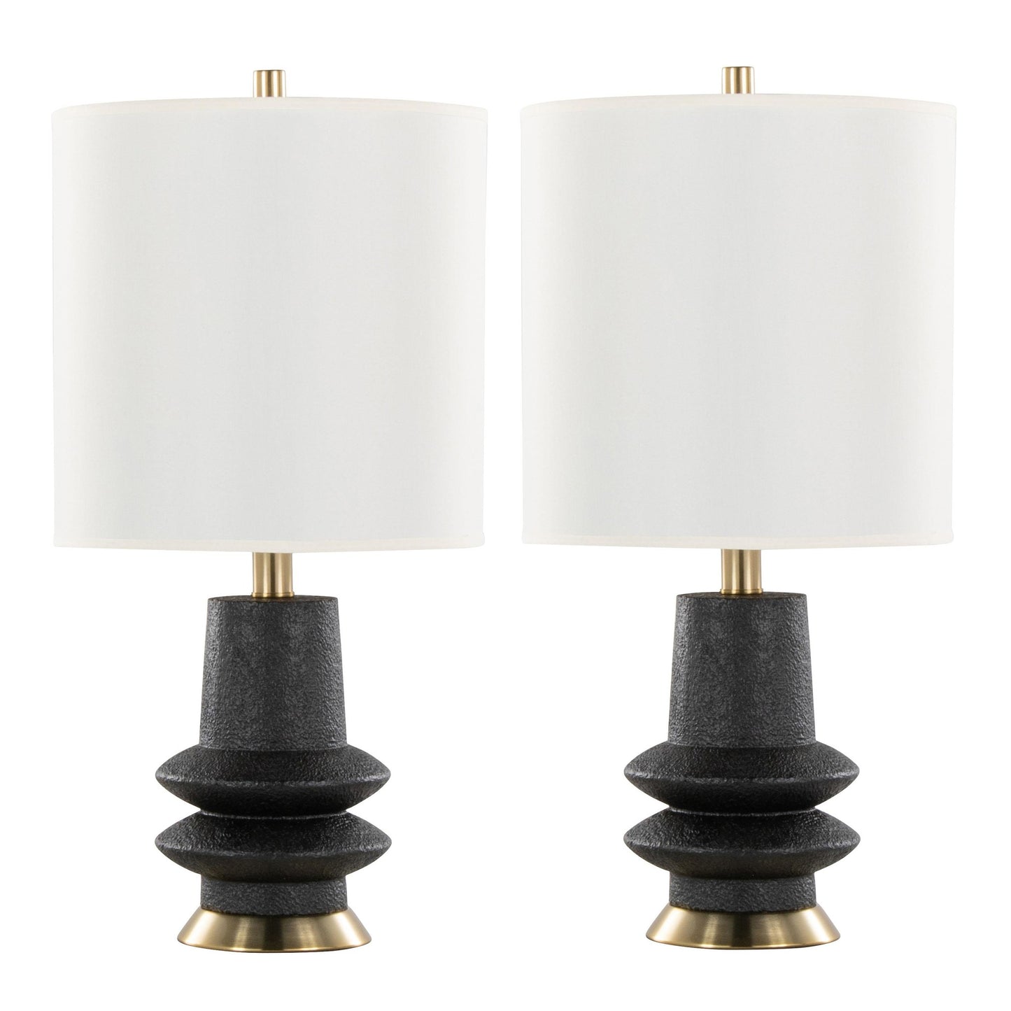 Lloyd 26" Polyresin Table Lamp  - Set of 2 By LumiSource - GPT26-LLOYD BKW2 | Table Lamps | Modishstore - 3