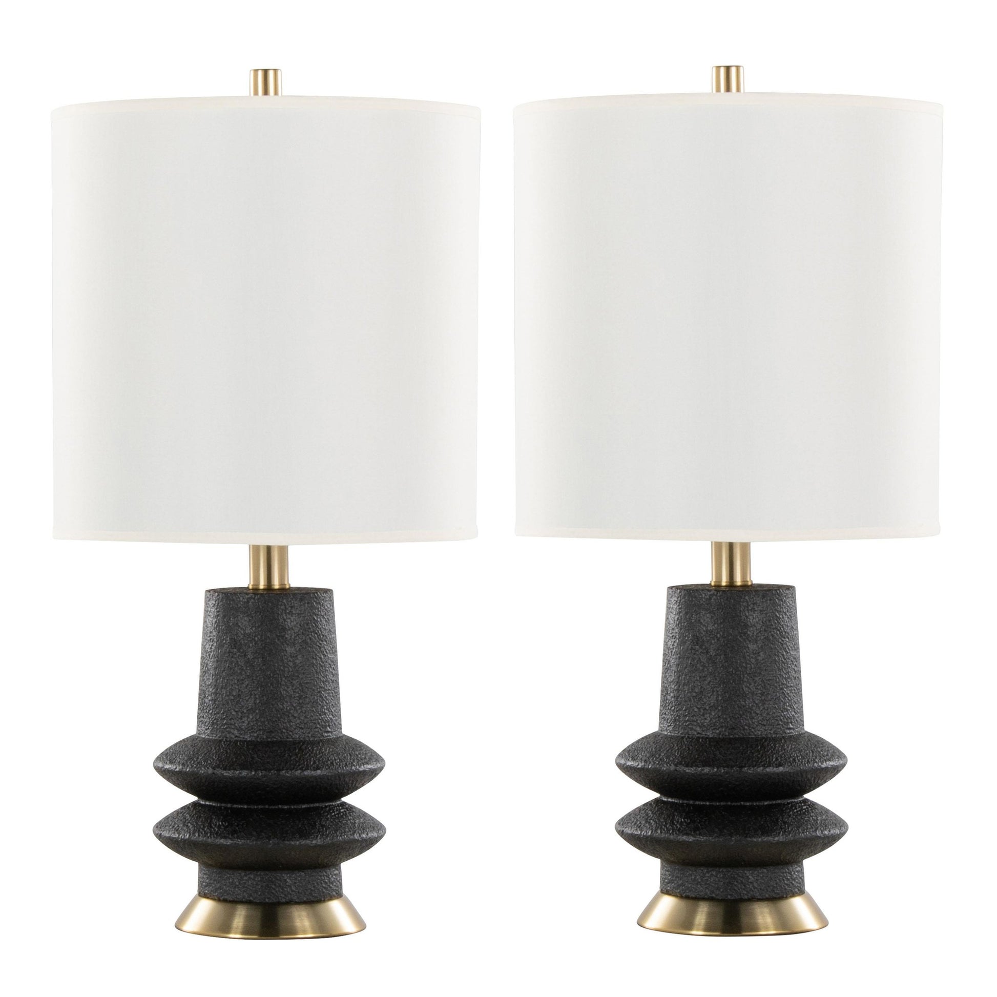 Lloyd 26" Polyresin Table Lamp  - Set of 2 By LumiSource - GPT26-LLOYD BKW2 | Table Lamps | Modishstore - 3