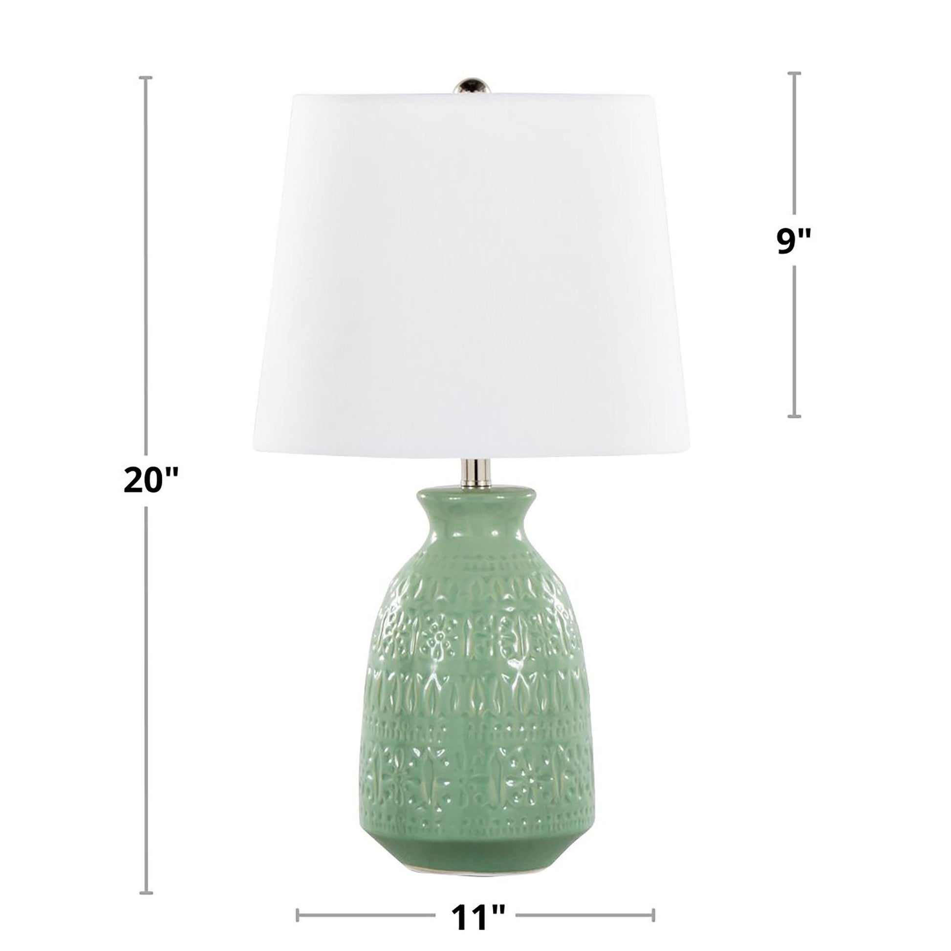 Claudia 20" Ceramic Accent Lamp - Set of 2 By LumiSource - GTE20-CLAUDIA GNPNIW2 | Table Lamps | Modishstore - 5