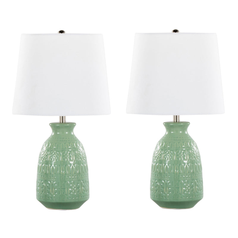 Claudia 20" Ceramic Accent Lamp - Set of 2 By LumiSource - GTE20-CLAUDIA GNPNIW2 | Table Lamps | Modishstore