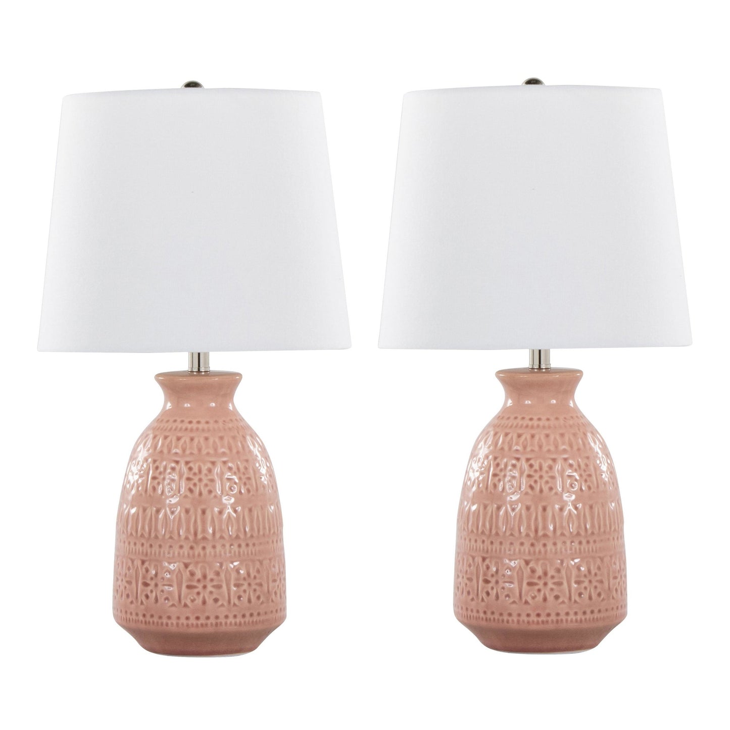 Claudia 20" Ceramic Accent Lamp - Set of 2 By LumiSource - GTE20-CLAUDIA GNPNIW2 | Table Lamps | Modishstore - 8