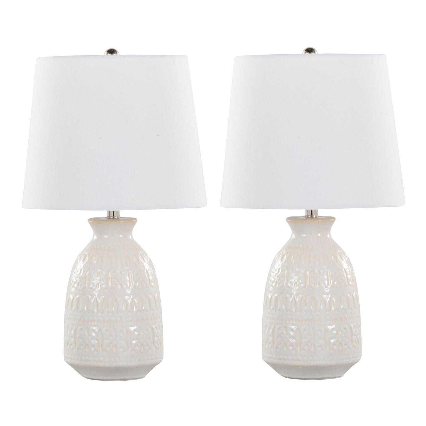 Claudia 20" Ceramic Accent Lamp - Set of 2 By LumiSource - GTE20-CLAUDIA GNPNIW2 | Table Lamps | Modishstore - 13