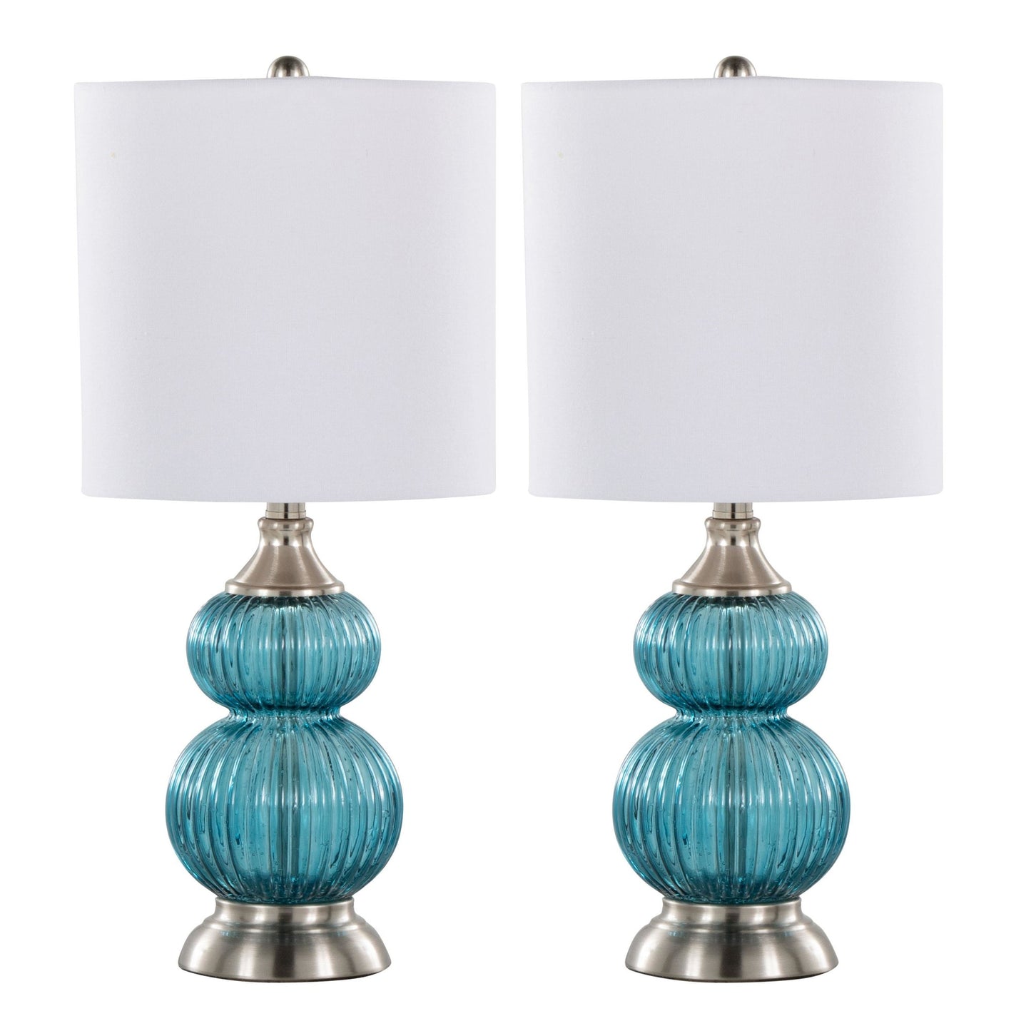 Belle 20" Glass Accent Lamp - Set of 2 By LumiSource - GTG21-BELLE BUBNIW2 | Table Lamps | Modishstore - 2