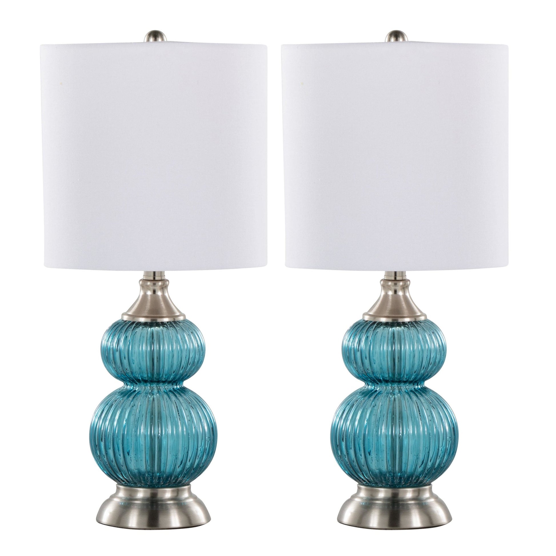 Belle 20" Glass Accent Lamp - Set of 2 By LumiSource - GTG21-BELLE BUBNIW2 | Table Lamps | Modishstore - 2