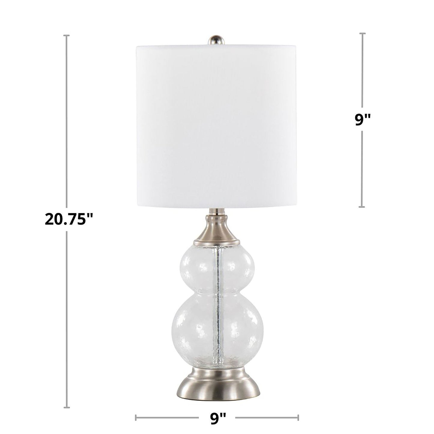 Belle 20" Glass Accent Lamp - Set of 2 By LumiSource - GTG21-BELLE BUBNIW2 | Table Lamps | Modishstore - 11