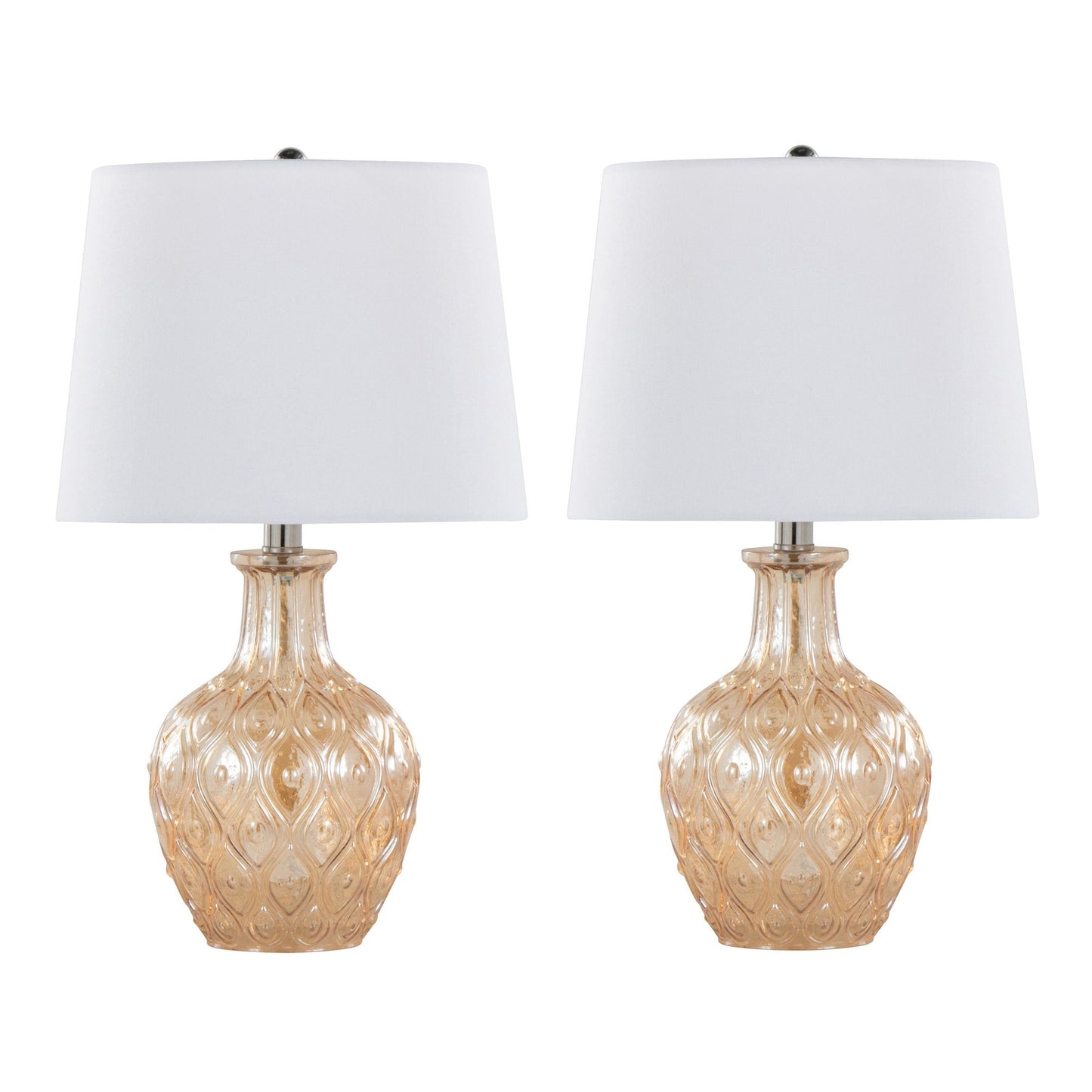 Gloria Round 20" Glass Accent Lamp - Set of 2 By LumiSource - GTG21-GLORIARN CRCHRW2 | Table Lamps | Modishstore - 3