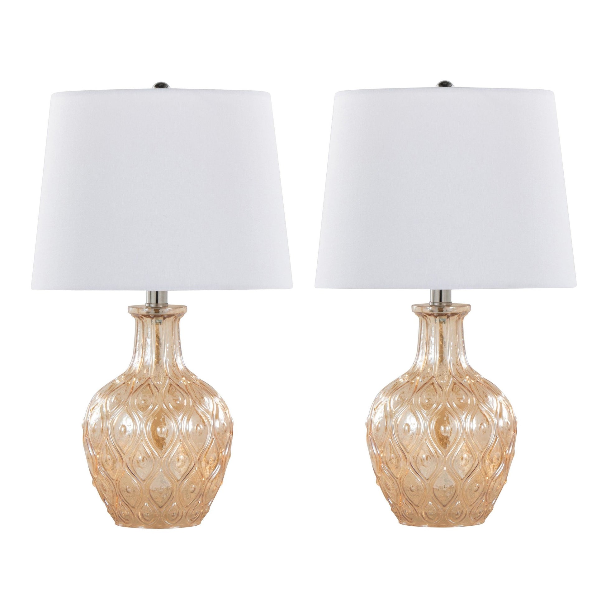 Gloria Round 20" Glass Accent Lamp - Set of 2 By LumiSource - GTG21-GLORIARN CRCHRW2 | Table Lamps | Modishstore - 3