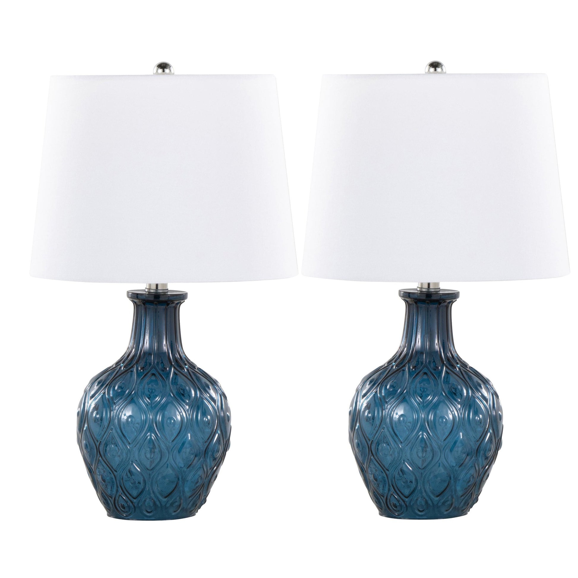 Gloria Round 20" Glass Accent Lamp - Set of 2 By LumiSource - GTG21-GLORIARN CRCHRW2 | Table Lamps | Modishstore - 9