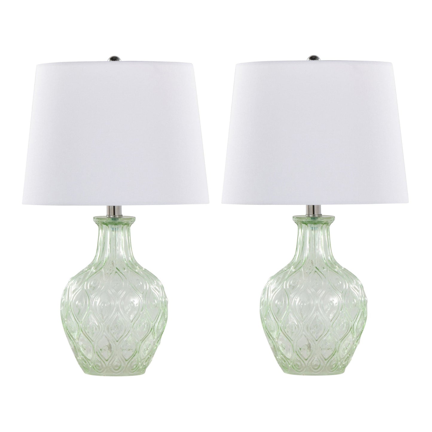 Gloria Round 20" Glass Accent Lamp - Set of 2 By LumiSource - GTG21-GLORIARN CRCHRW2 | Table Lamps | Modishstore - 14