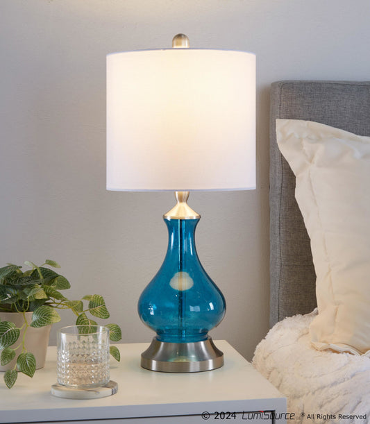 Jasmine 22" Glass Accent Lamp By LumiSource - GTG22-JASMN BUBNIW | Table Lamps | Modishstore