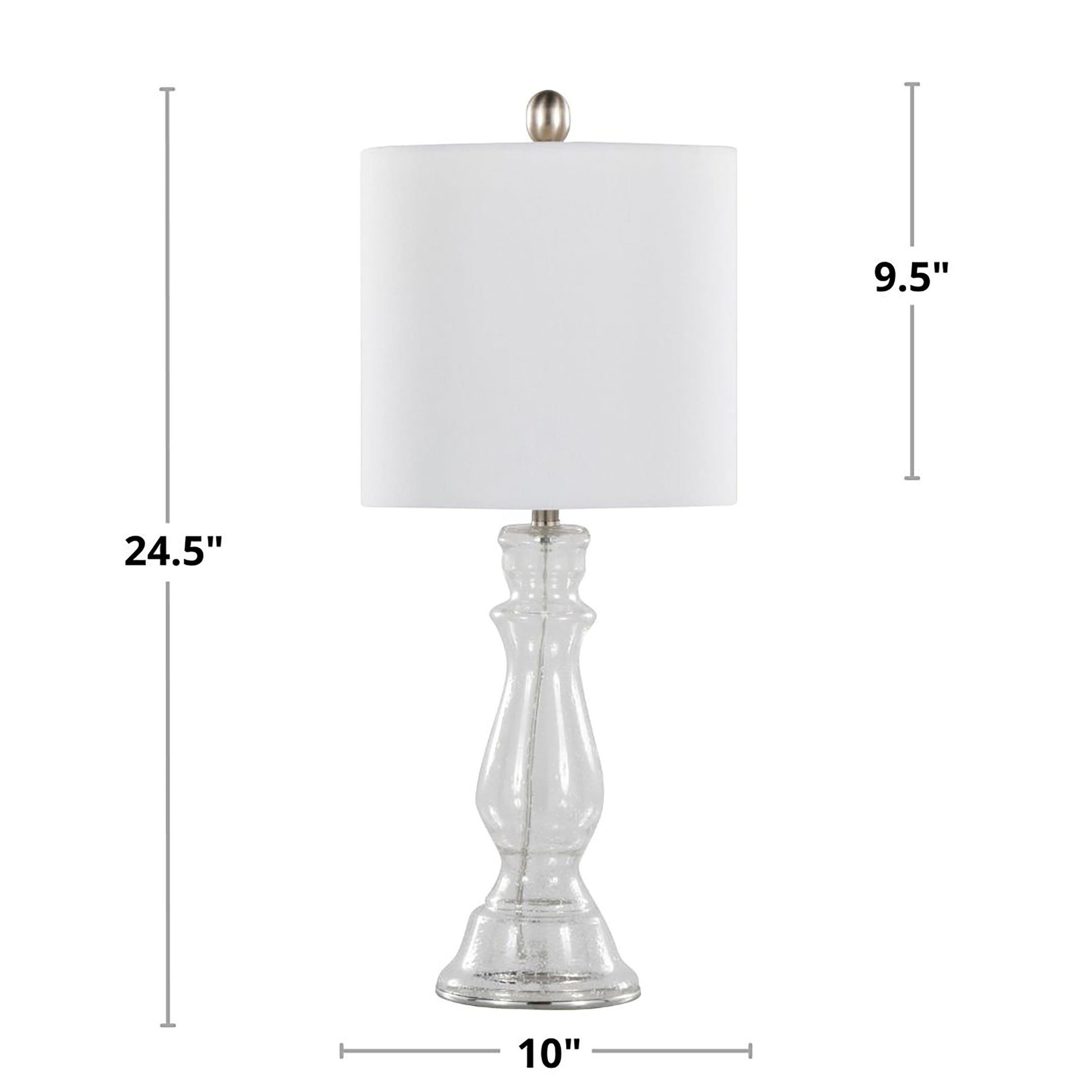 Bishop 24" Glass Table Lamp - Set of 2 By LumiSource - GTG25-BISHOP CLBNIW2 | Table Lamps | Modishstore - 7